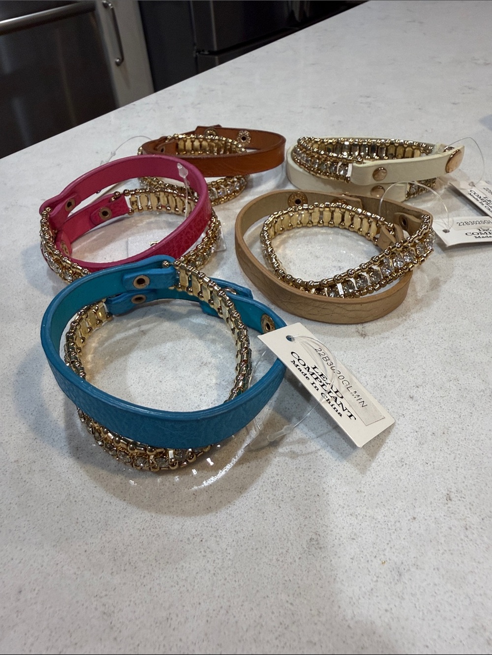 Set of 5 (NWT) ViVI / Cookie Lee genuine crystal wrap bracelets